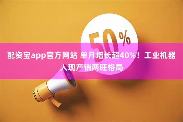 配资宝app官方网站 单月增长超40%!工业机器人现产销两旺格局